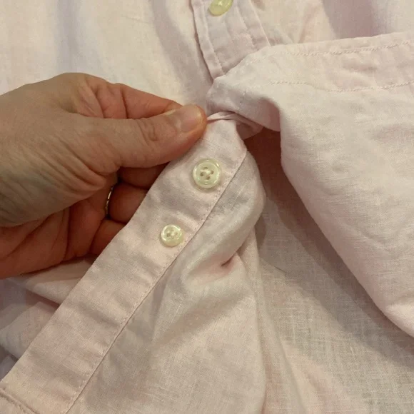 ♥️ HOST PICK ♥️ CHAPS men’s pink linen blend short sleeve L - Picture 10 of 10